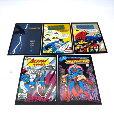 DC Comics Postcards Iconic Cover Art 5 5/8 in x 3.75 in- 5 Vintage Collectable