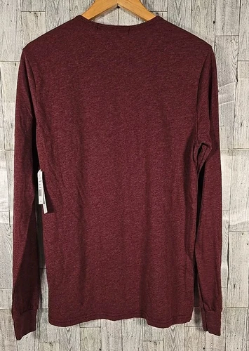 Kinetix Shirt SMALL Mens Casual Luxury Long Sleeve Maroon Heathered Cotton NEW image 7