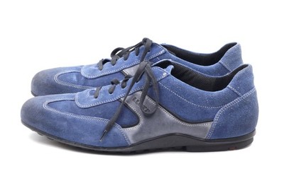 LLOYD Sports Herren Sneaker EUR 45 UK 11 Blau Echt Leder Wildleder