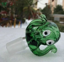Primium 14mm Green Thick Glass Octopus Bong Bowl Head Piece Bong Bowl Holder