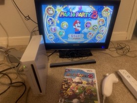 Nintendo Wii Console Bundle RVL-001 With 5 Games Mario Party Reformatted Tested!