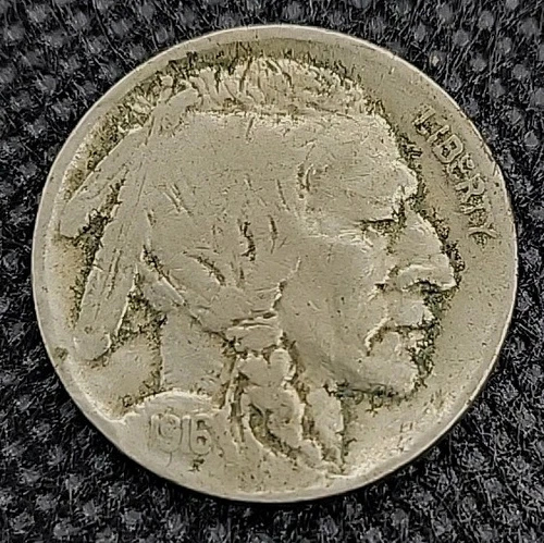 1916 D Denver Buffalo 5c Cents Nickel Fine