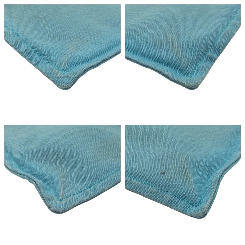 Hermes Cotton Pouch Unisex Women Blue One Size - Image 3 of 4