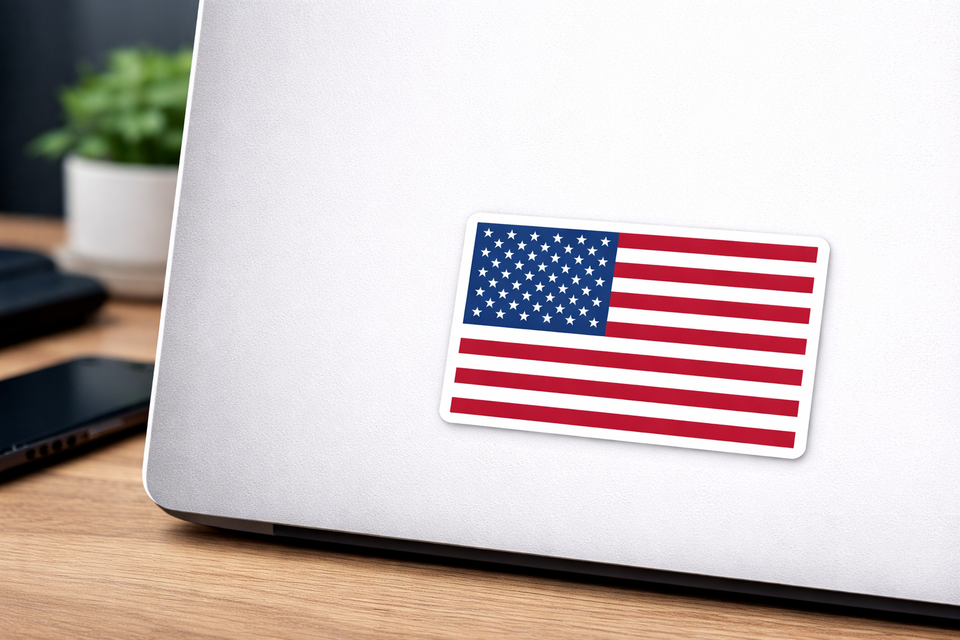 American Flag Sticker USA Flag Decal Patriotic Vinyl Car Truck Laptop ...