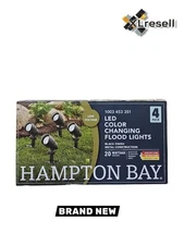 Hampton Bay (4-Pk) 20-Watt Outdoor Landscape Flood Black Adjustable Light Color