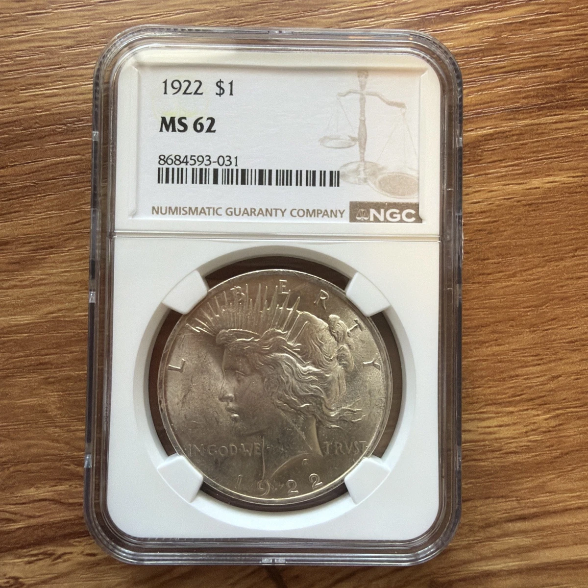 Silver MS 62 Graded 1922 Year Peace Dollars (1921-1935) for sale