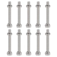 M6x60mm Hex Head Screws Bolts, Nuts, Plates & Washer Block Kit, 10 Sets