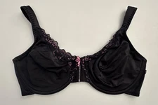 Vtg Curvation 5304457 Side Shaper Unlined Underwire Bra Second Skin Black 38D