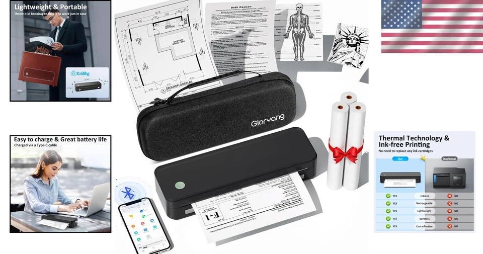 Thermal Bluetooth Printer - Travel Size, Carry Case Included - Image 2 of 4