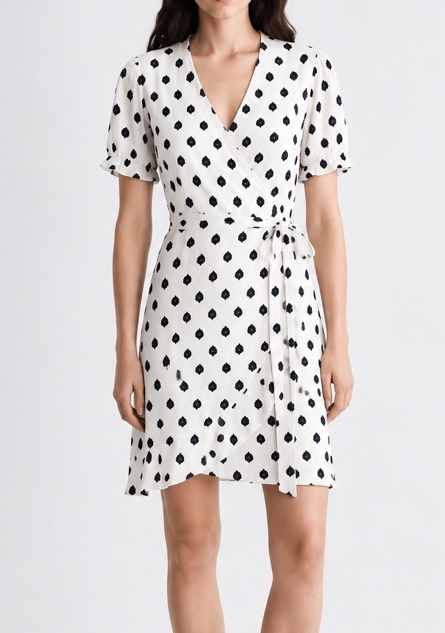DVF Diane von Furstenberg Emilia Crepe Mini Wrap Dress – Size 4 US / 8 AU