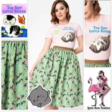 Unique Vintage The Shy Little Kitten Librarian Teacher Little Golden Book Skirt