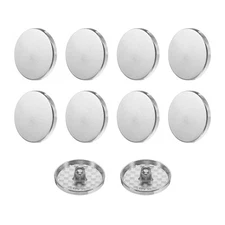 10pcs Metal Round Flat Sewing Buttons 23mm Alloy Button, Silver Tone