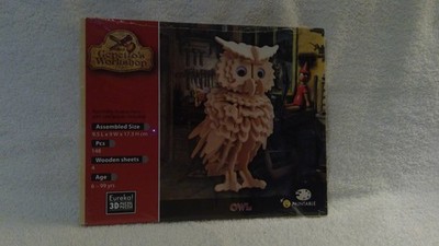 Gepetio's Workshop ''OWL'' 3D Wooden Puzzle, Laser Cut Pieces, Factory Sealed Mint