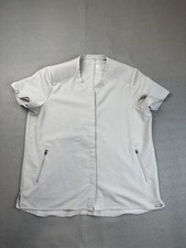 Figs Technical Collection Button Scrubs Top Womens Medium Gray W19SW1017