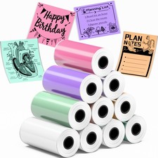 Self-Adhesive Thermal Sticker Paper, 53x28mm Mini Printer Paper, 10 Rolls 3 ...