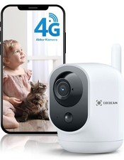 COCOCAM 4G Überwachungskamera mit Sim karte 6000mAh,355°P90°T 2K Kabellose Cam