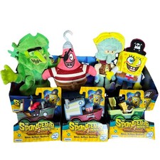  4 The Spongebob Movie Bikini Bottom Glow Pals Plush Set 3 Boaters New Release
