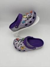 Crocs Clogs Size J3 Pink Glitter Sparkle Rubber Comfort Outdoor Slip On Shoes