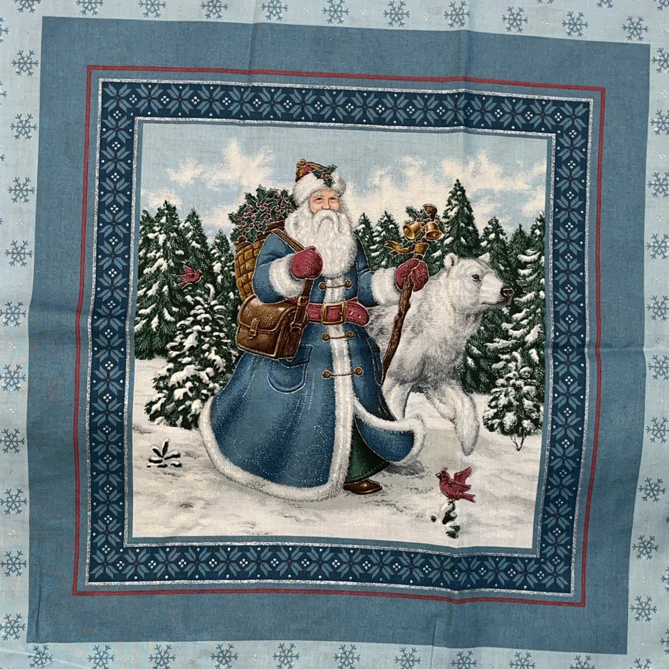 VIP Cranston Print Works Co. 15x15 Santa Panels .  Vtg. 100% cotton.  Pillows - Image 4 of 4
