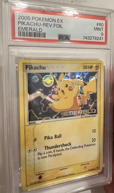 2005 POKEMON EX EMERALD #60 PIKACHU- 60/106 REVERSE FOIL PSA 9