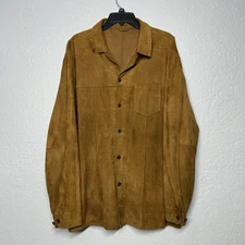 Gimo’s 100% Pelle Leather Button Down Shirt Mens Made In Italy Size XL (54)