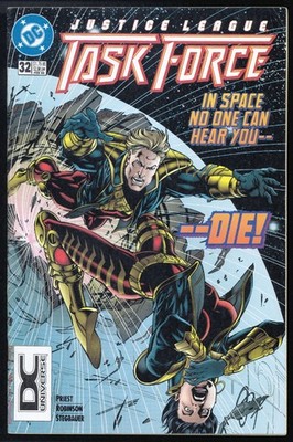 Justice League Task Force #32 Fine RARE DC Universe logo variant 1996 combo pack