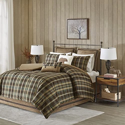 Conjunto de Edredom Woolrich Rustic Lodge Cabine - Xadrez King Hadley Superdimensionado, Multi - Imagem 2 de 4
