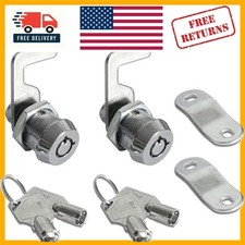 Secure Your Valuables: 2 Pack 5/8" Tubular Cam Locks with 4 Keys Included