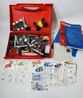 Large Lot Vintage 90s Meccano Erector Evolution Set 1 plus other sets, case +