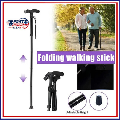 New Folding Walking Cane Adjustable Walking Stick with Carrying - Free Ship USA