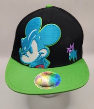 Disney Hat Adult OS Black Angry Mickey Mouse Baseball Cap Authentic Snapback