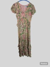 Rixo multicoloured print short sleeve midi dress size UK6/US2