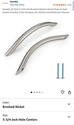 Cabinet Handles Hardware 25 Pack HomDiy Brushed Nickel