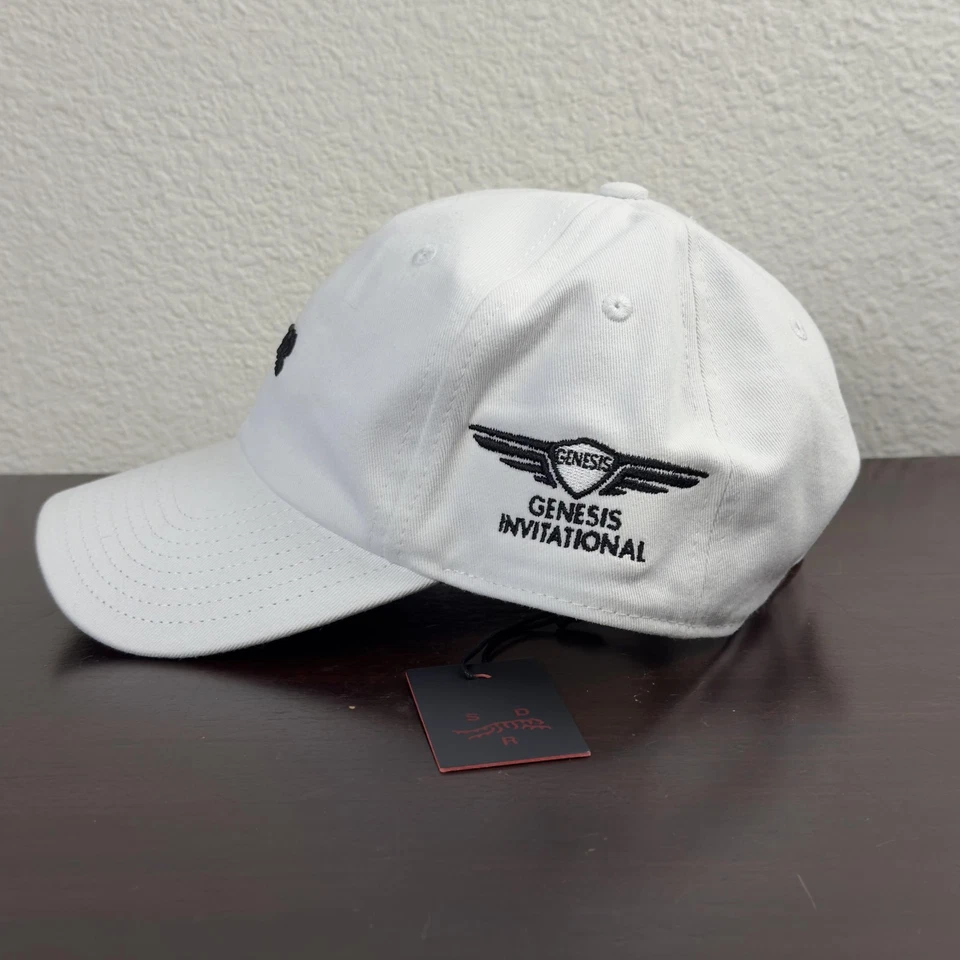 Gorra Tiger Woods Sun Day roja con correa trasera para hombre blanca negra PGA Golf Genesis Foto 2 de 4