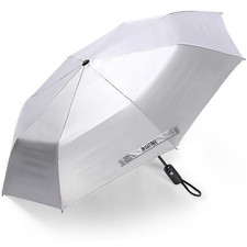 G4Free UPF 50 UV Protection Large Travel Umbrella 46 inch, Black/Silver
