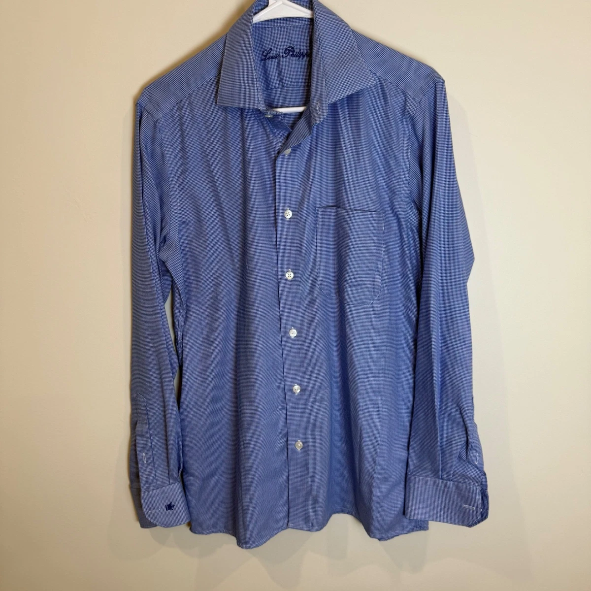 louis philippe dress shirt Louis Philippe Mens Dress Shirt Size 40cms Medium Button Front Wrinkle Free