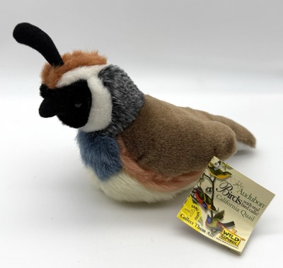 NWT Wild Republic Audubon Birds California Quail Plush Toy - No Sound!
