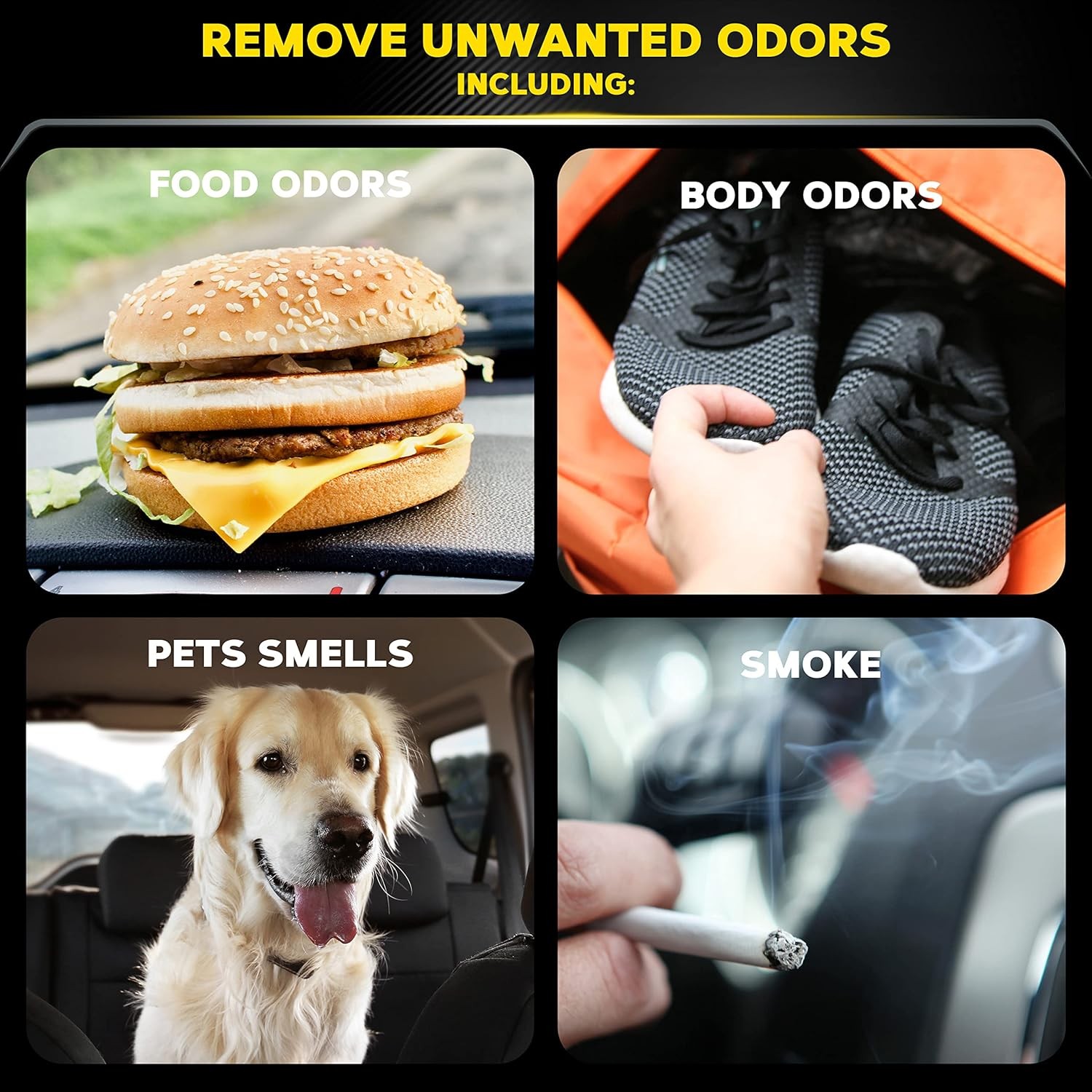 Meguiar's Whole Car Air Re-Fresher Odor Eliminator Mist, New Car Scent, 6 Pack