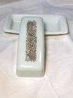 Vintage Pyrex Woodland Butter Dish Lid 72 B Milk Glass Brown White