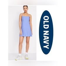 Old Navy PowerSoft Cami Athletic Dress Light Blue Active NWT Built in Shorts L