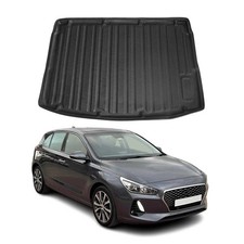 Kofferraumwanne Laderaumwanne für Hyundai i30 2016-2025 Obere Gummi TPE Schwarz