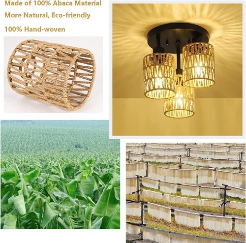 4 Pack Rattan Lamp Shade, Small Boho Lamp Shades Replacement, 5.9in Height, 5in - Bild 2 von 6