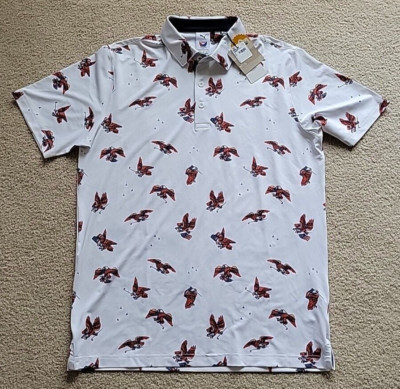 PUMA Volition America Flying Eagles Golf Polo Shirt USA Folds of Honor Medium M