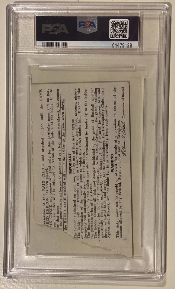 Steve Carlton Baseball 1967 World Series Game 3 Ticket Signed PSA/DNA 10 HOF - Image 2 of 4