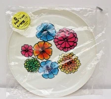 Vintage 1969 Deka Plastics Tot' Em Tray No.140 Pop Art Flowers 12.75" USA NOS