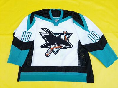 XL Mens San Jose Sharks Jersey fashion custom extra large white Mike Ricci 