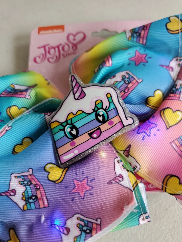 Jojo Siwa Arco Iris Iluminado Feliz Cumpleaños Unicornio Pastel Pelo Lazo 2022  Foto 4 de 4