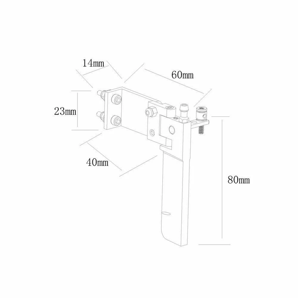 CNC 75mm / 95mm Aluminum Blue Rudder with Water Inlet for Fast Electric RC Boat - Image 3 of 4