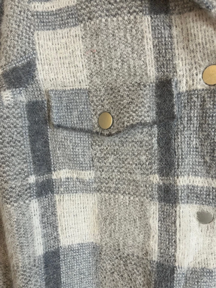 Chaqueta difusa con botones Rachel Zoe para mujer talla mediana usada Foto 4 de 4