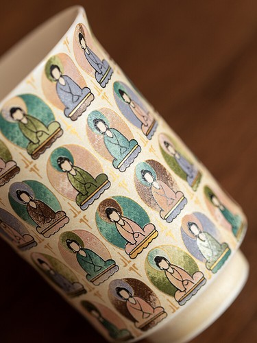 Dunhuang Retro Thousand Buddha Tea Cup Household Single Ceramic Kung Fu Tea Cup - Picture 3 of 9